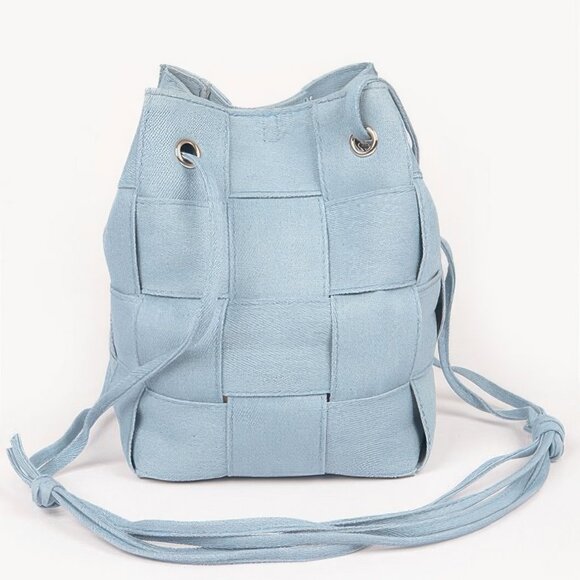 Braided Denim Bucket Bag - Picture 1 of 4